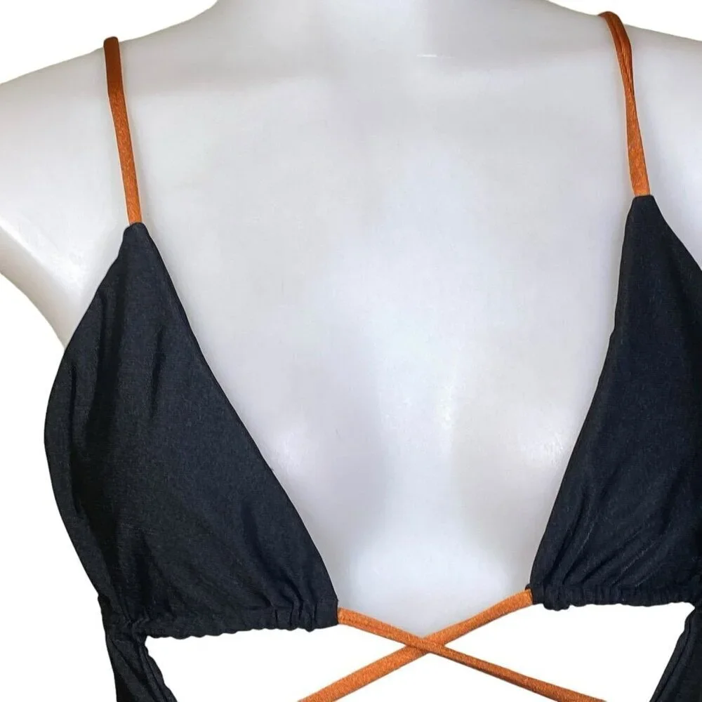 Camila Coelho Angelo One Piece in Black & Camel